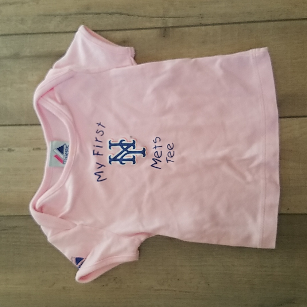 New York Mets Majestic Pink  My First Mets Tee T-Shirt Size 24 Months